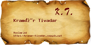 Kramár Tivadar névjegykártya